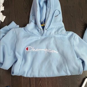 Light blue champion hoodie